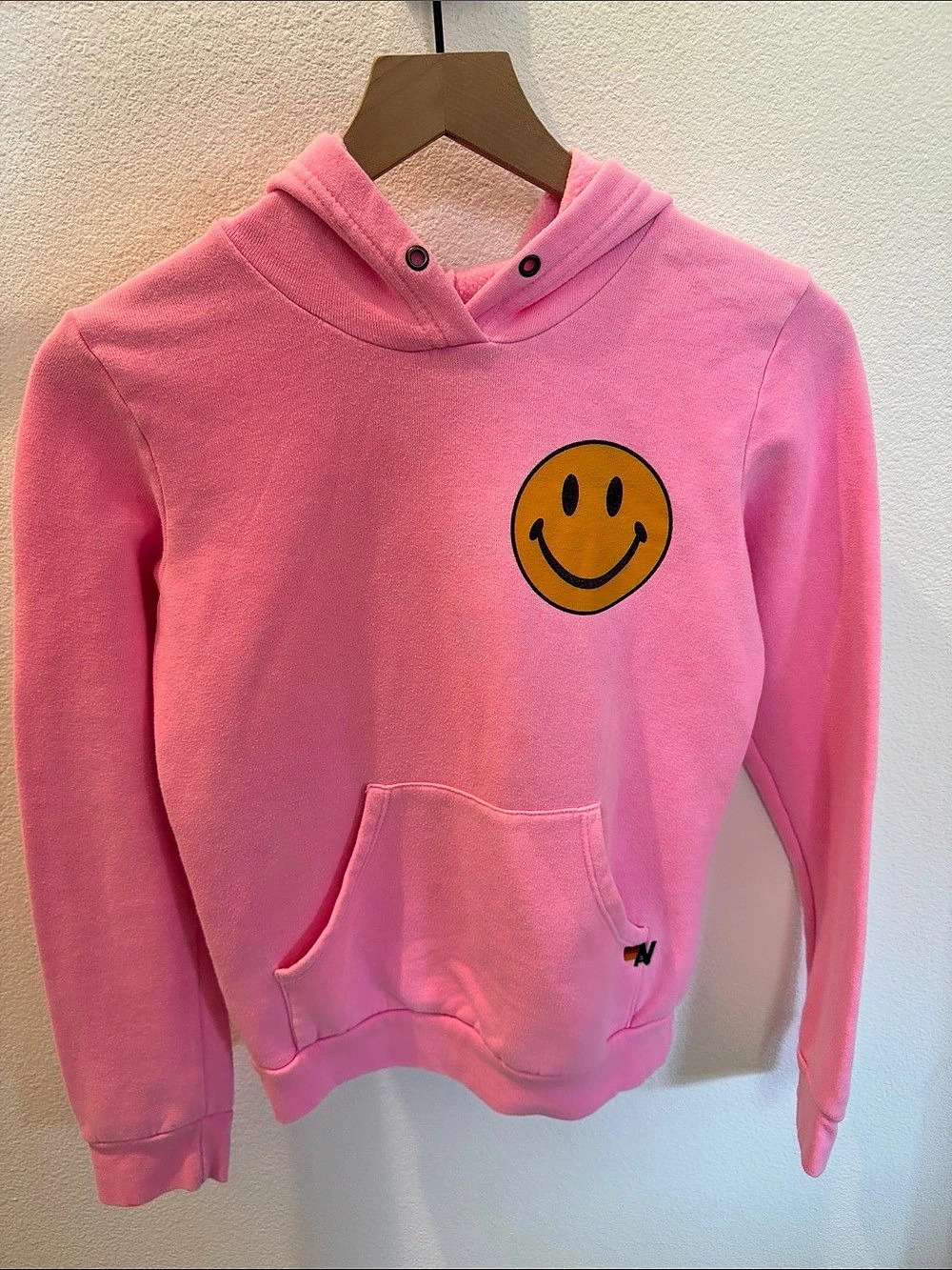 Aviator Nation Smiley Pullover Hoodie Pink Kids 14